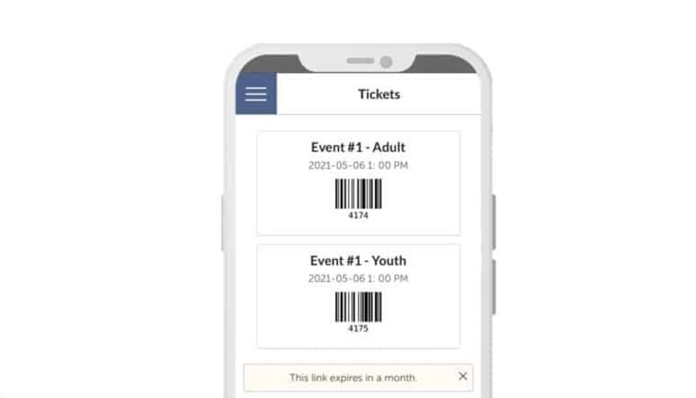 RocketRez SMS ticketing barcode
