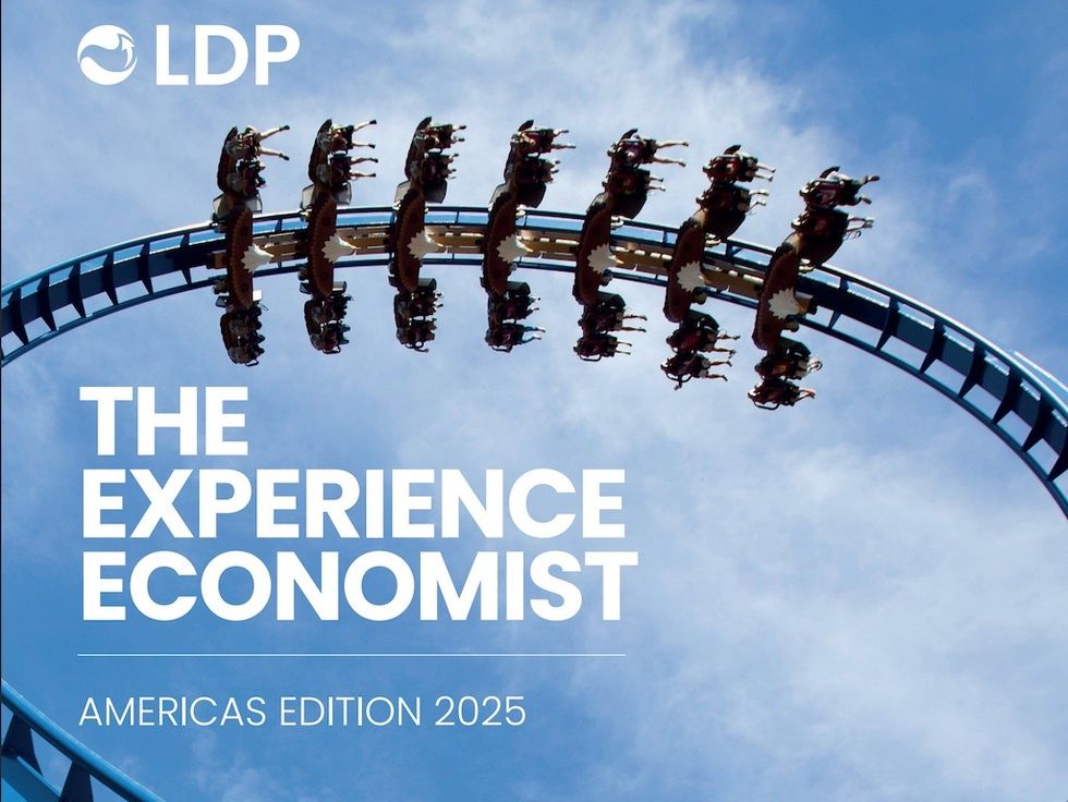 Roller coaster loop with "The Experience Economist, Americas Edition 2025" text overlay.