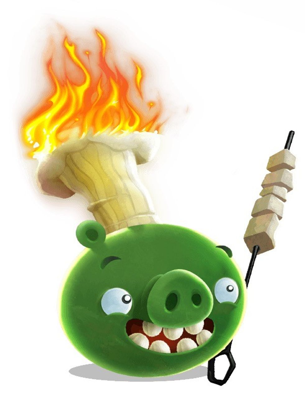 rovio pig with flame angry birds rovio