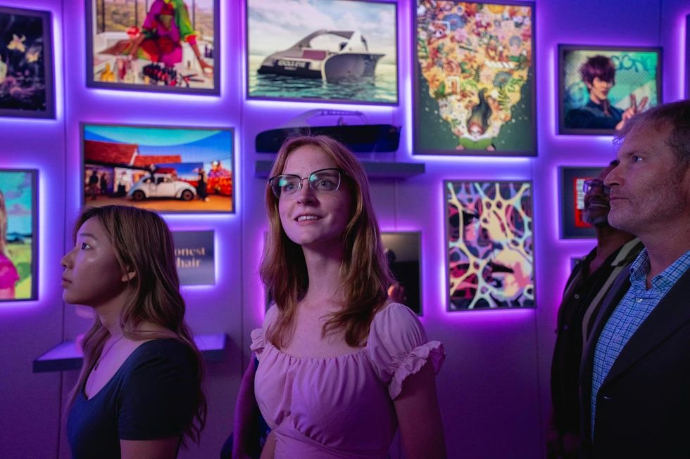 SCADstory Atlanta People viewing illuminated digital art