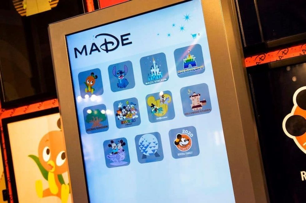 Screen showing personalised options at Disney World