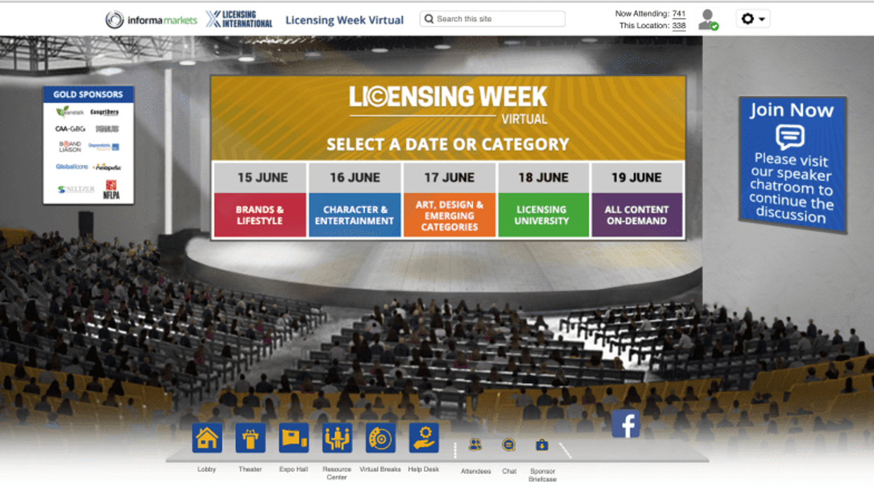 Screenshot of licensing week virtual