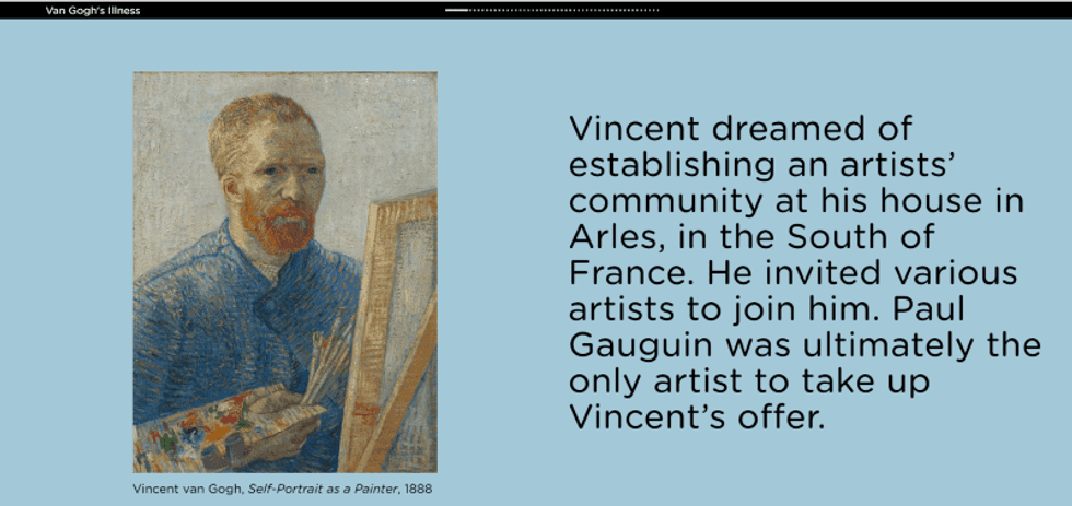 screenshot of new Van Gogh museum website story