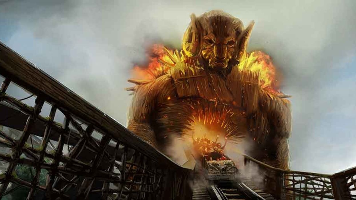 Scruffy Dog design Wicker Man coaster at Alton Towers