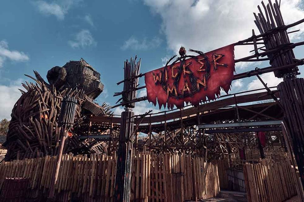 Scruffy Dog design Wicker Man coaster at Alton Towers