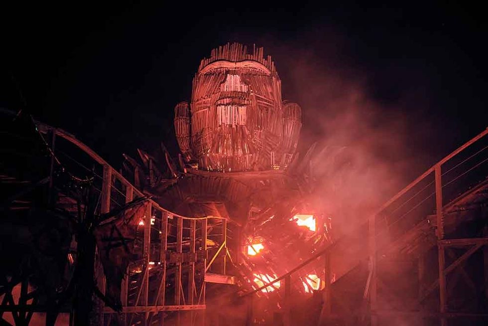 Scruffy Dog design Wicker Man coaster at Alton Towers