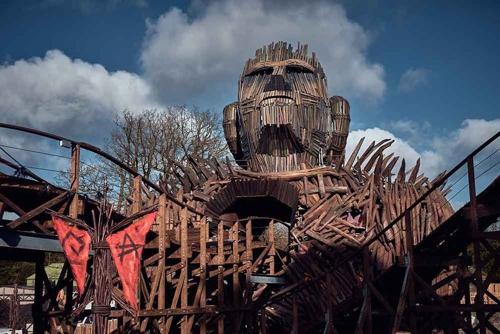 Scruffy Dog design Wicker Man coaster at Alton Towers
