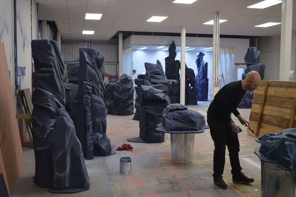 Scruffy-Dog-production-facility-Midlands-man-with-sculptures