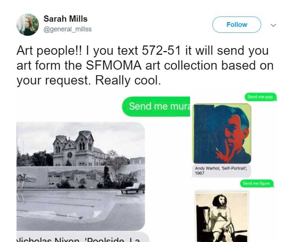 SFMOMA tweets SendMe app