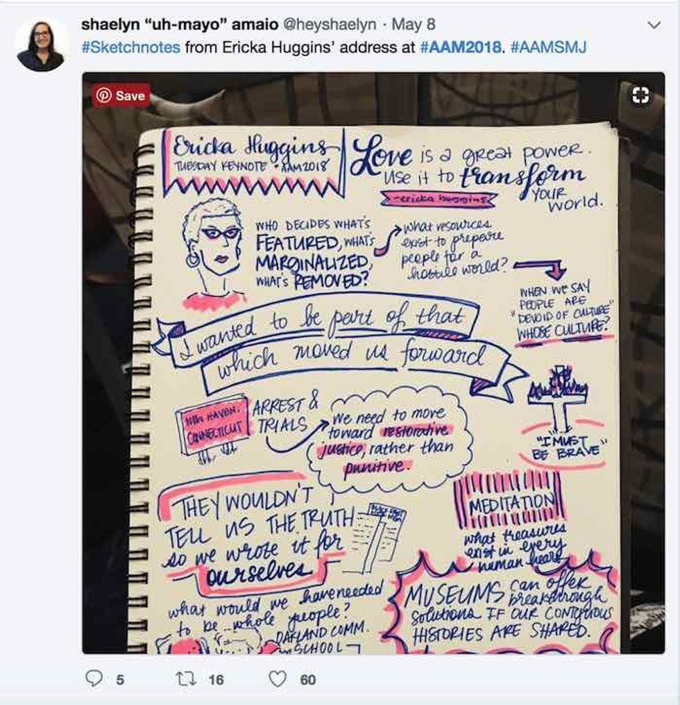 Shaelyn Amaio Ericka Huggins Tweet AAM 2018