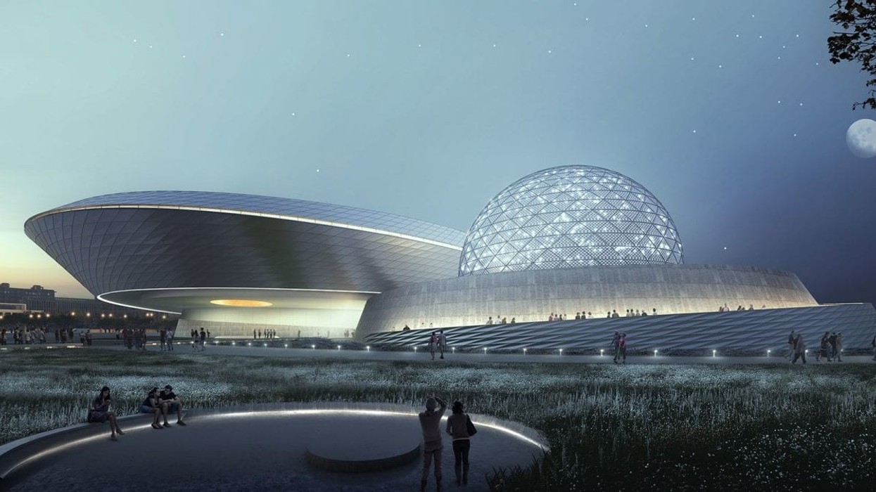 shanghai planetarium night time view