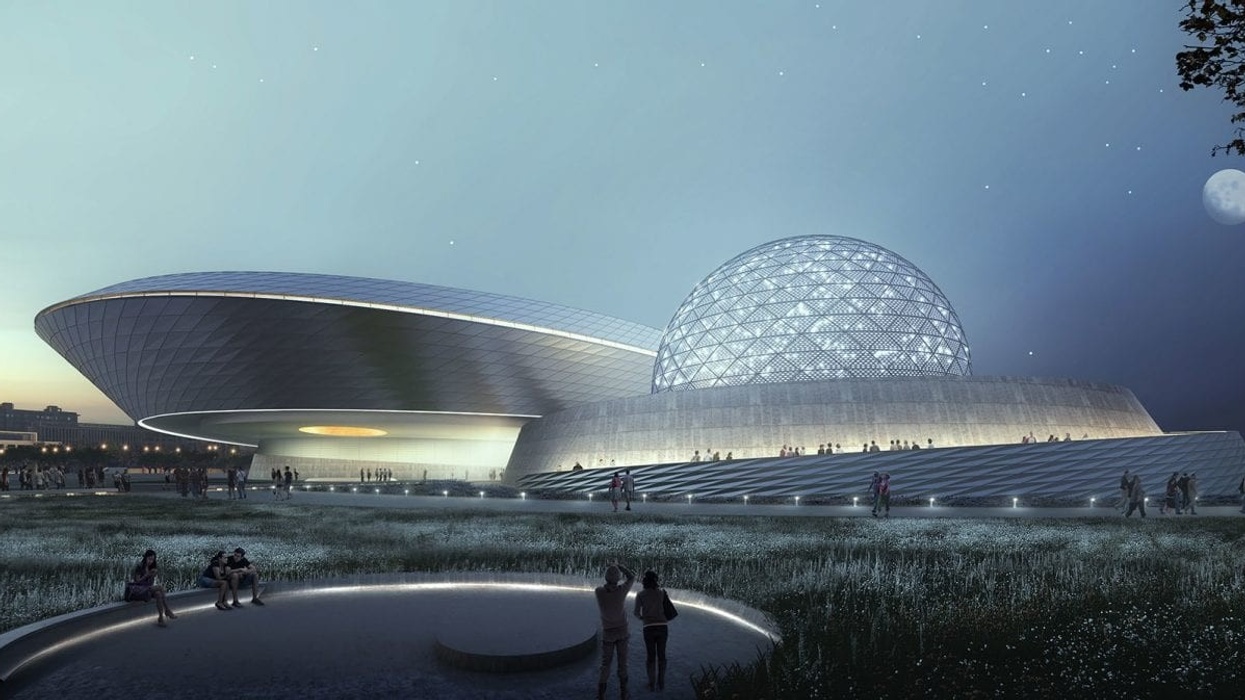 shanghai planetarium night time view