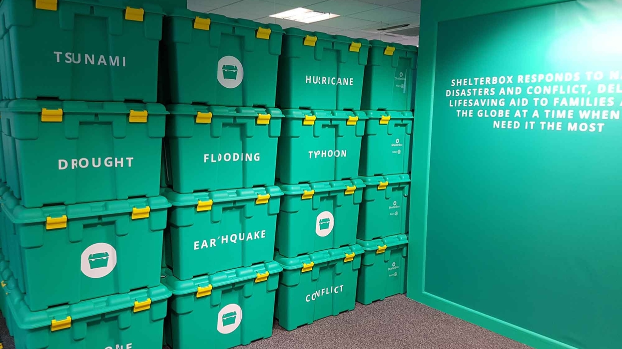 ShelterBox Visitor Centre boxes