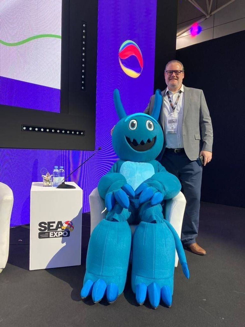 Shipping Monster mascot at SEA Expo 2023