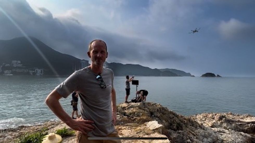 Simon Clarke on location filing for Timeless Flight Hong Kong Moonraker