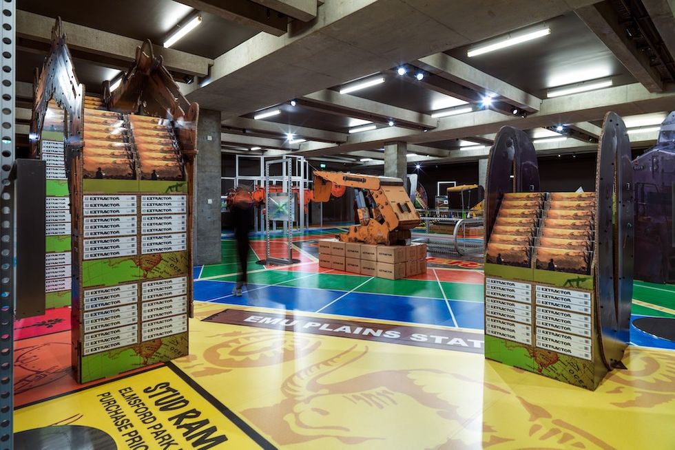 Simon Denny's AR exhibition at Mona