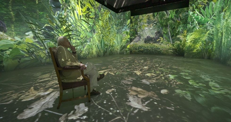 Sir David Attenborough experiences Our Story with David Attenborough 8 - (c) Open Planet Studios, Photographer - Gavin Thurston
