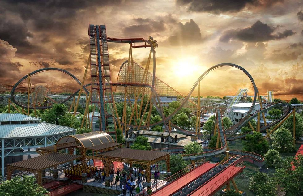 six flags fiesta texas dr diabolicals cliffhanger roller coaster