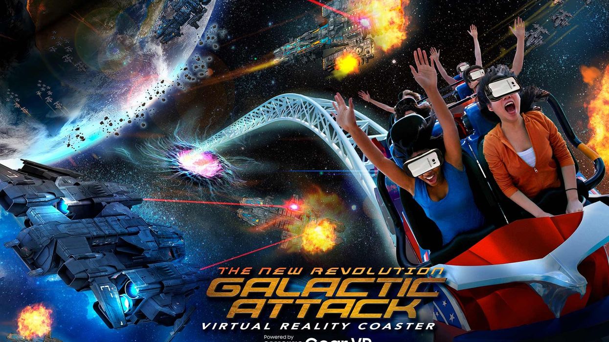 six flags galactic attack mixed reality vr coaster