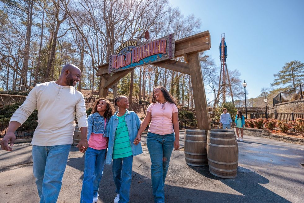 six flags over georgia gold rusher coaster