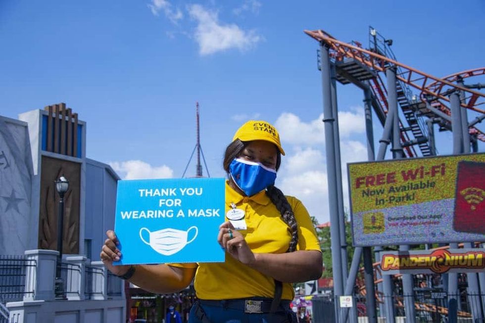 Six Flags Over Texas mask wearing guest experience post covid