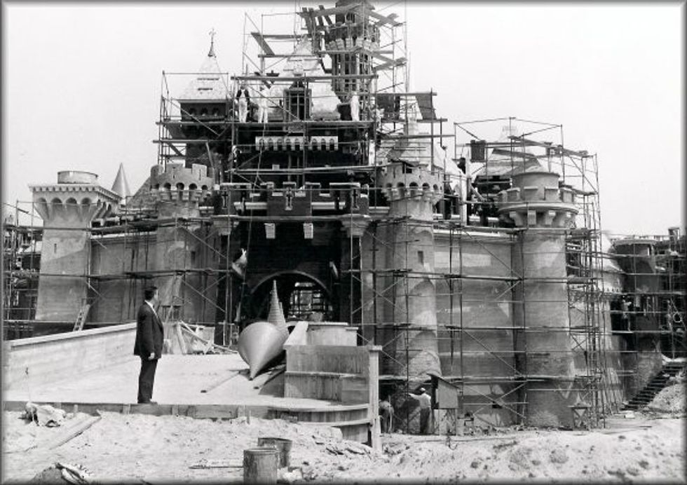 sleeping beauty castle under construction