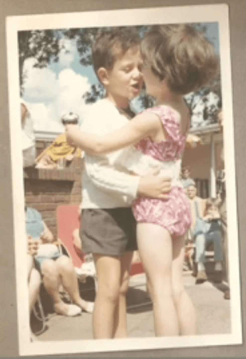 small boy and girl at butlins 1970s