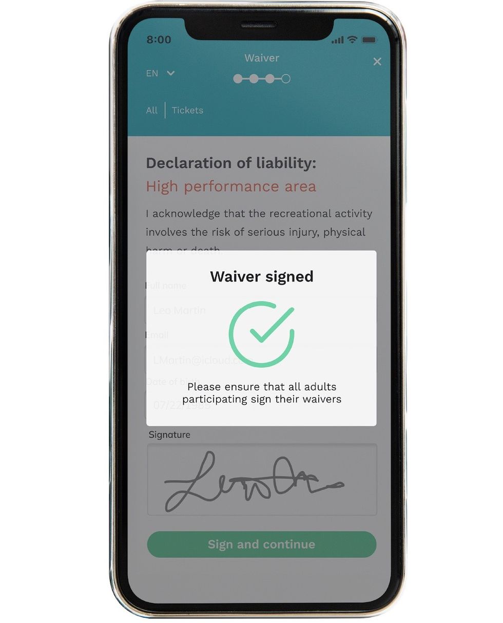 Smeetz online waiver feature