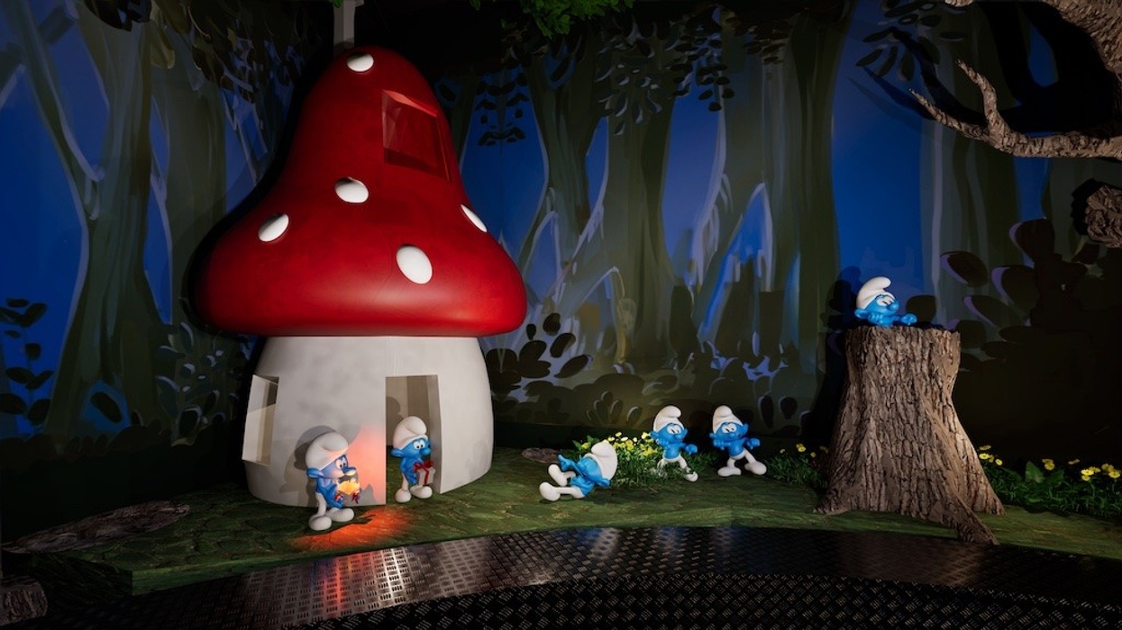 smurf dark ride scene holiday park