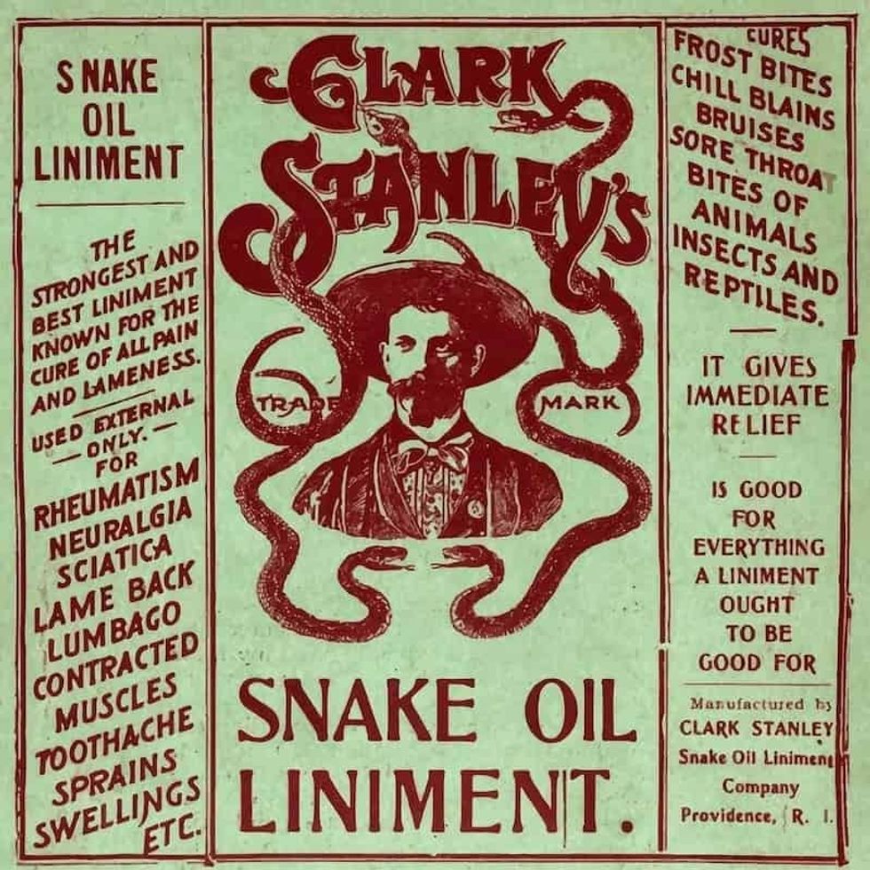 Snake Oil poster COVID tests