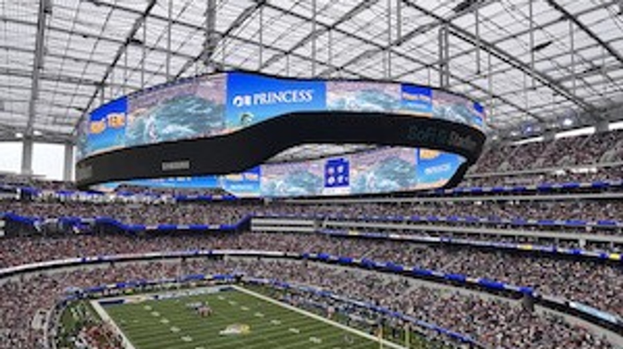 SoFi Stadium with AR experience powered by Snapchat lenses and disguise with 3D content from Meptik