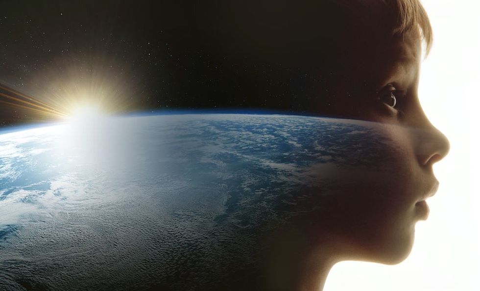 Space Perspective view with child