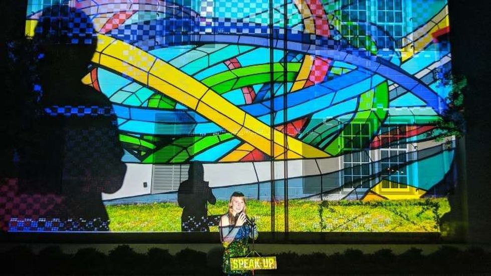 speak up digital graffiti projection mapping art