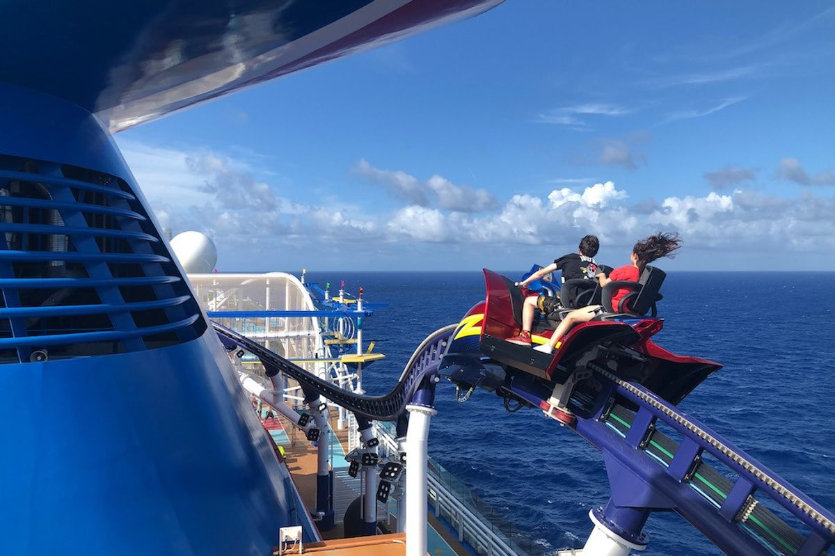 Spike Bolt coaster with riders