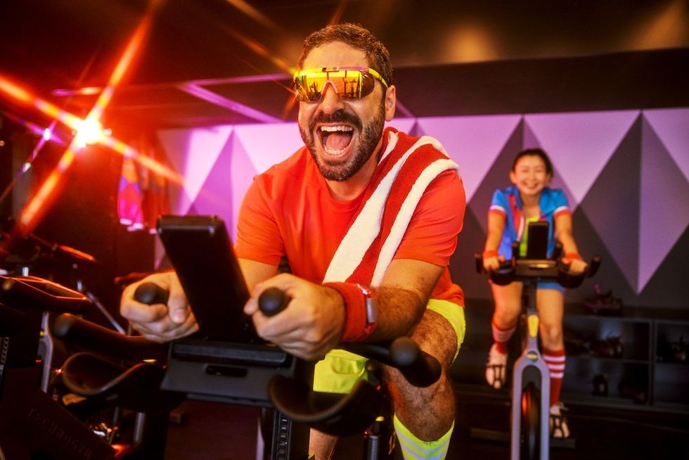 spin class on Virgin cruise ship