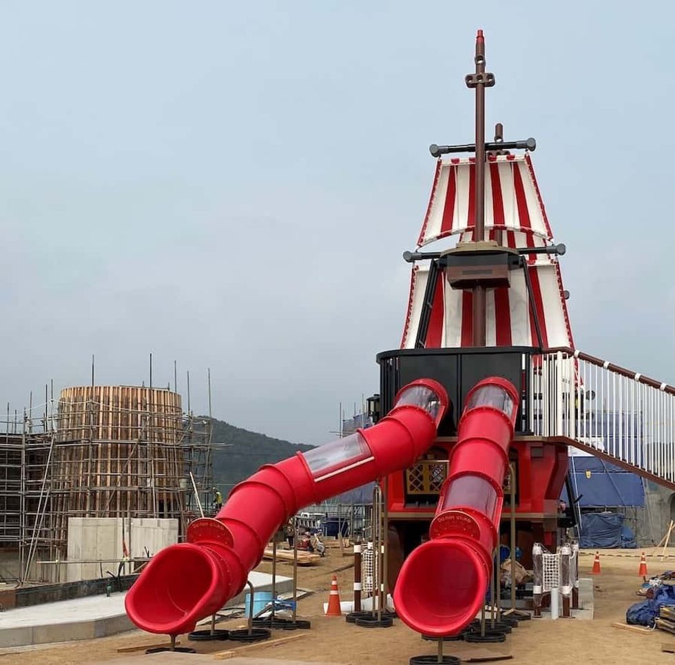 Splash Battle:playground under construction in Pirates Kingdom Legoland Korea
