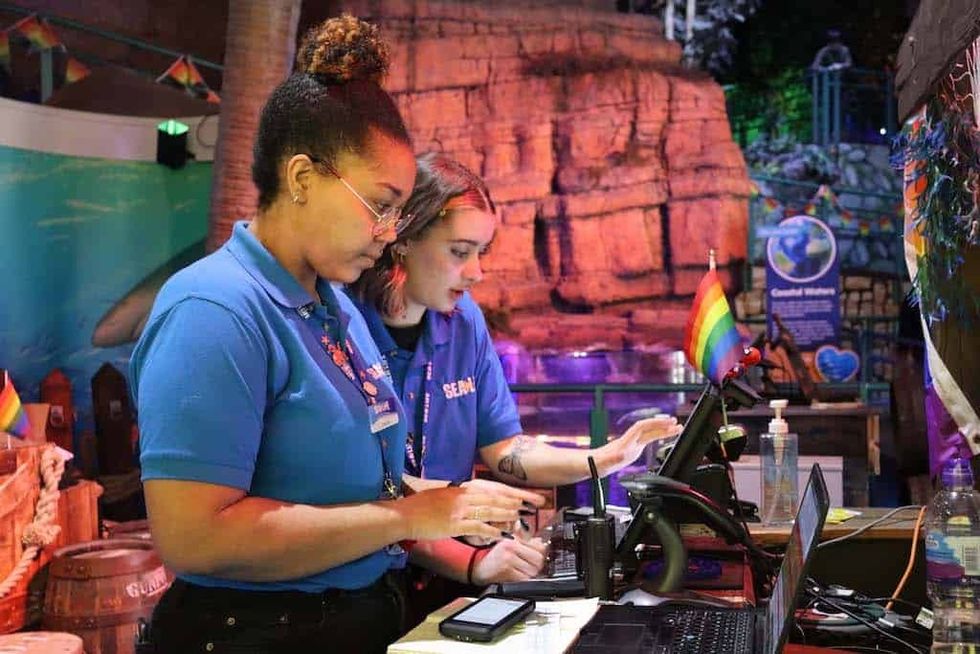 staff at SEA LIFE admissions