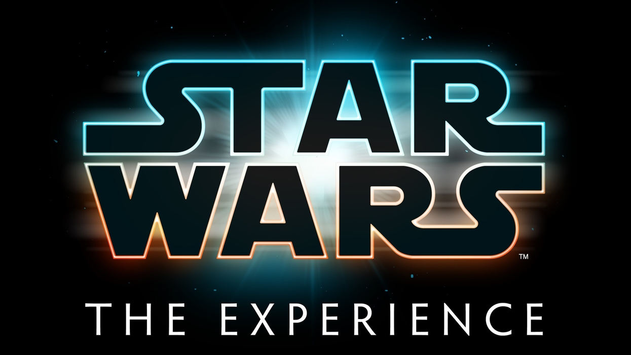 "Star Wars: The Experience" logo with glowing text on a dark background.