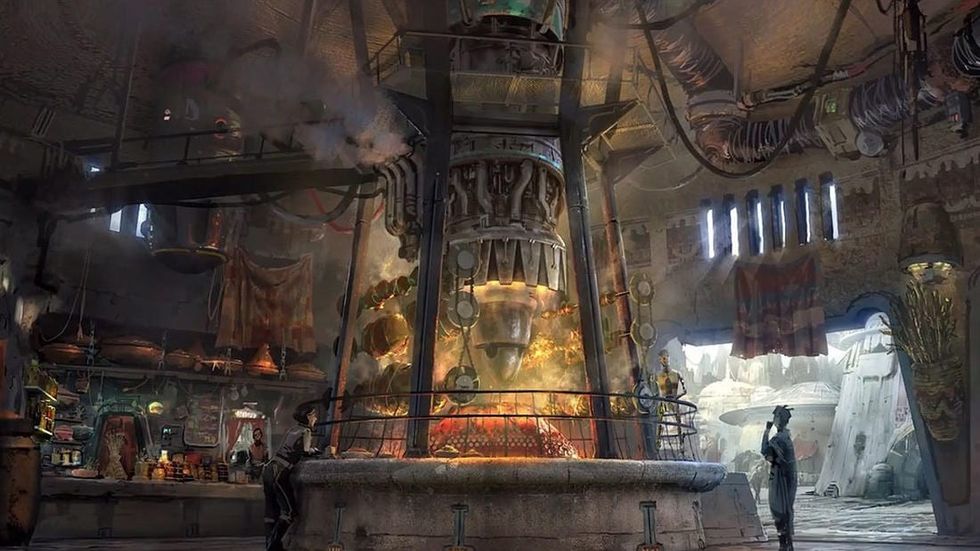 Star Wars themed lands meat cooking