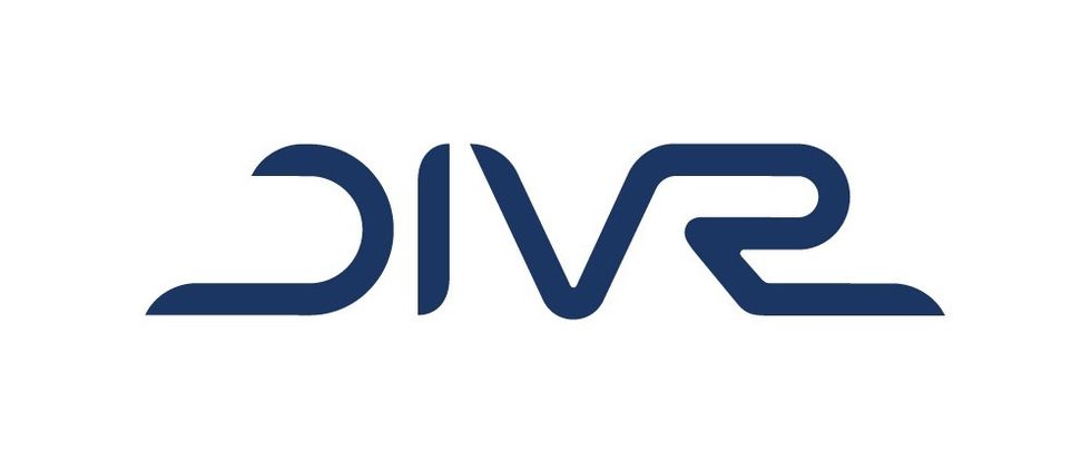 Stylized blue text logo spelling "DIVR" on a white background.