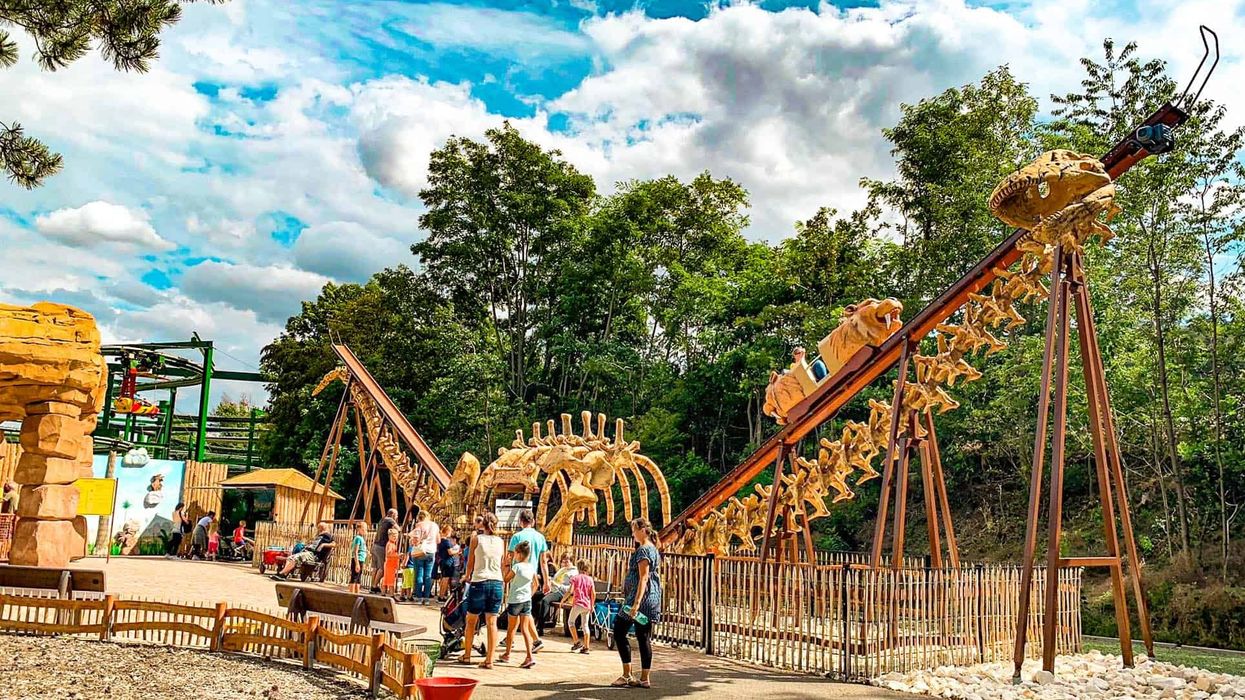 Sunkid park with roller coaster