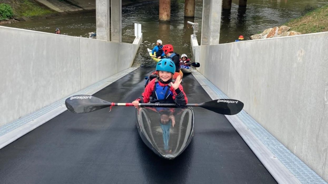 Sunkid water conveyor belt for Olympic training facility
