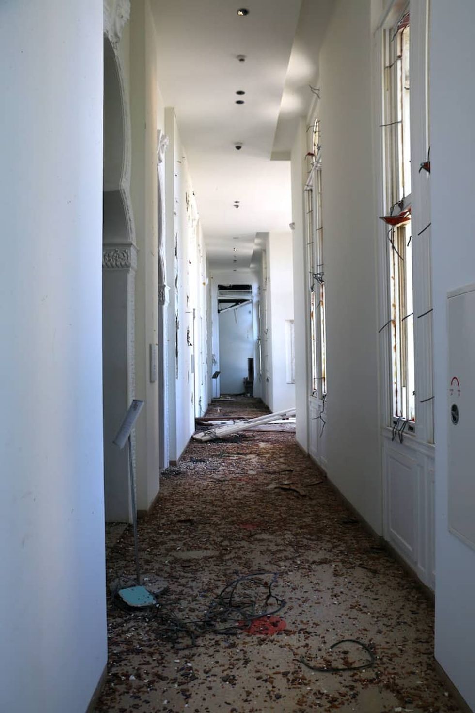 Sursock hallway after the blast