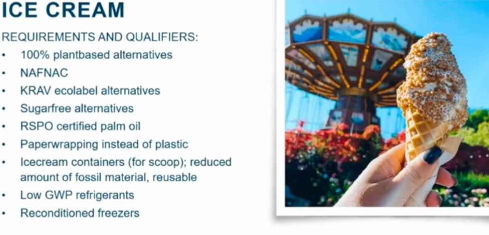 sustainable case study theme park ice cream