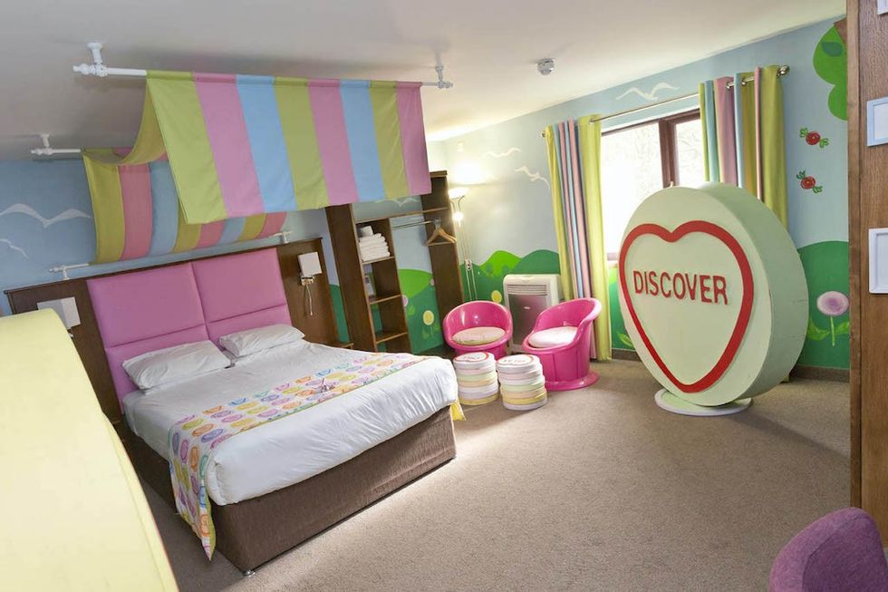 Sweetie themed suite at Gulliver's Hotel, Warrington Gulliver's theme parks