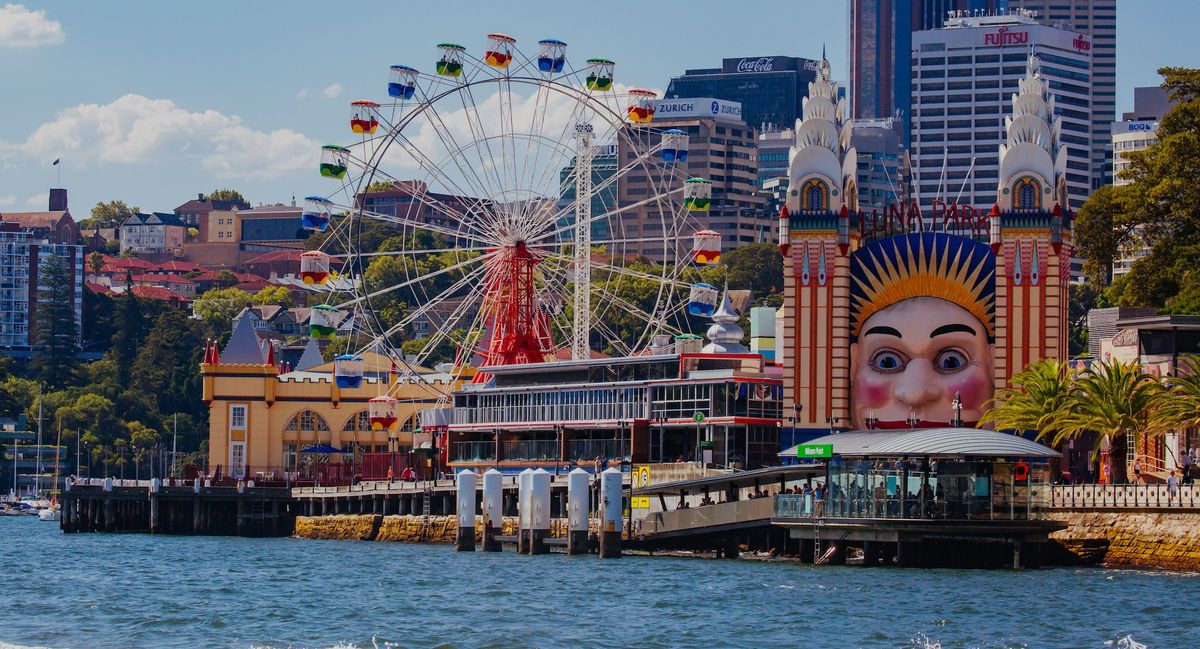 Sydney, Australia - February 8 2015: Luna Park on a clear summer afternoon in Sydney, New South Wales, Australia