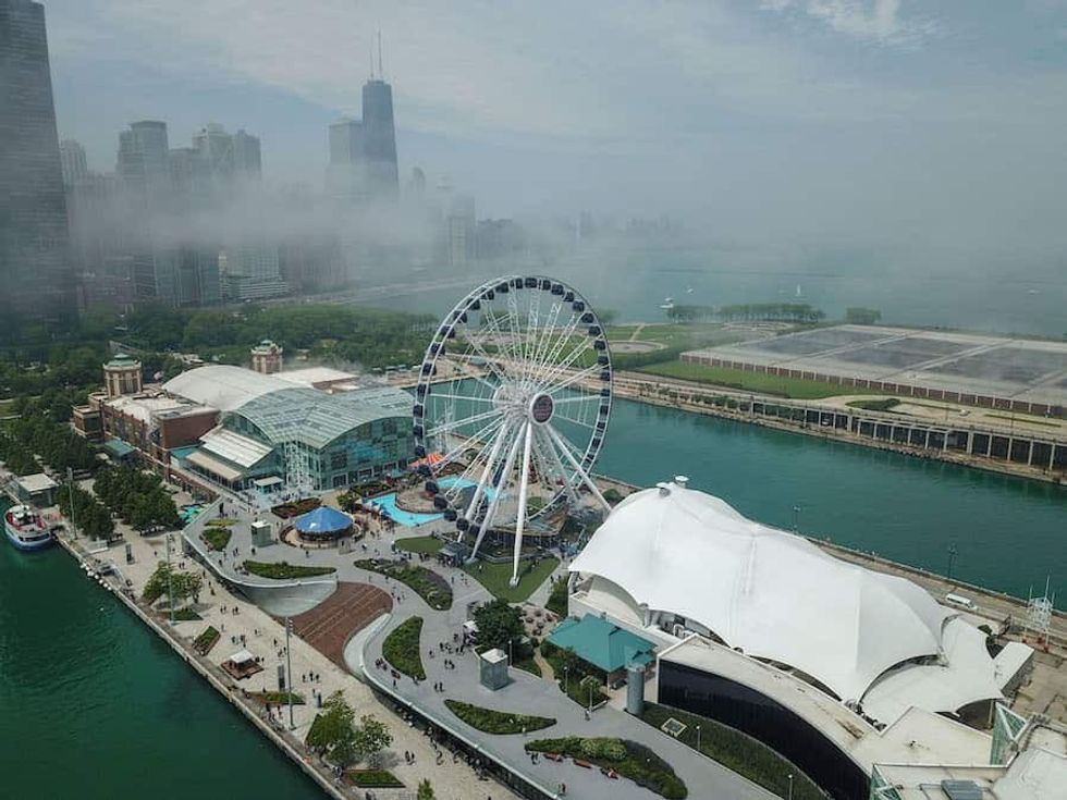 The Centennial Wheel at Navy Pier in Chicago, the city where the Ferris wheel was born