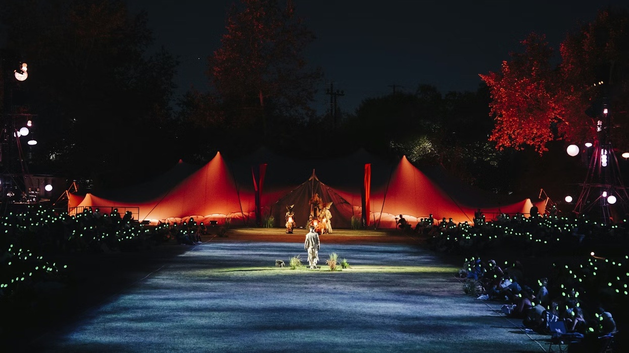 The Cortège: A Festive Funeral for Our Times. Outdoor performance space and tent.