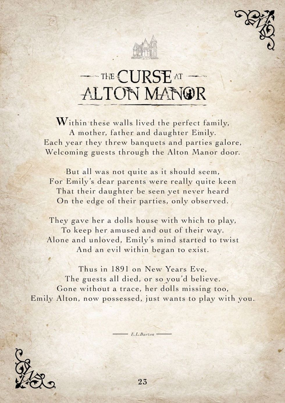 The Curse at Alton Manor evolution of alton manor poem