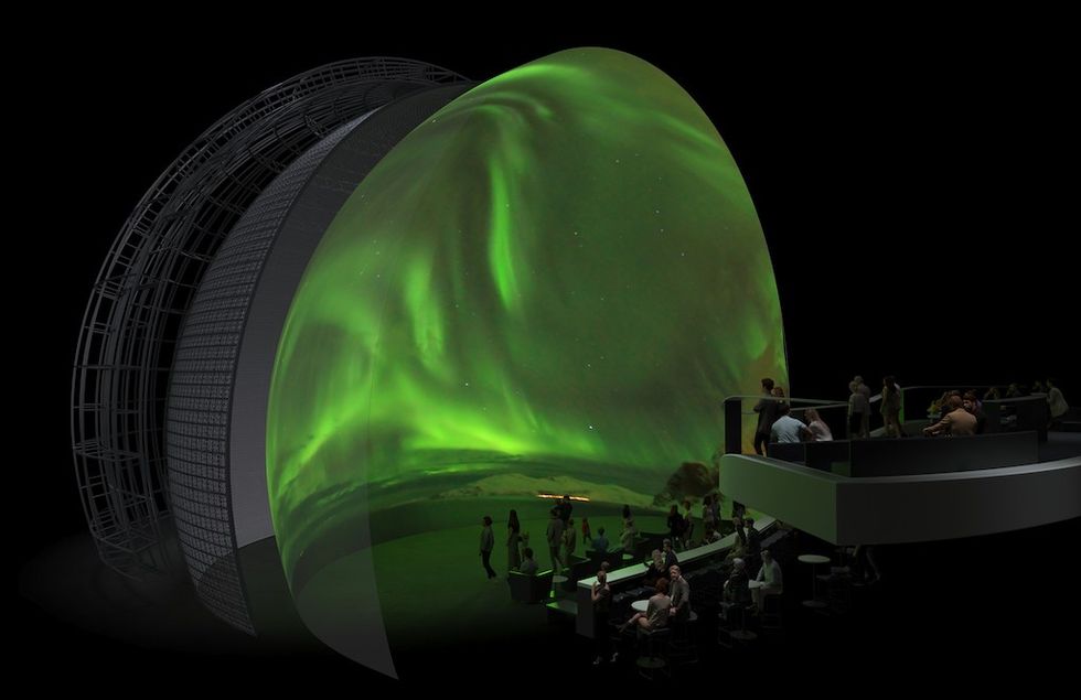 The Dome Aurora projection